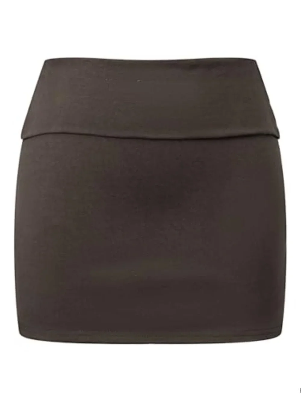 Y2K Fold Over Mini Skirt for Women, Low Rise Stretchy Pencil Bodycon Skirt,